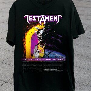 Testament T-Shirt 2024 Concert Tour Heavy Metal Music Fan Graphic Retro 92